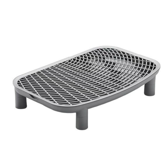 Grey Double Layer Cat Litter Mat With Sand Trapping Design Non-Slip Waterproof Plastic Pet Floor Mat For Kitty Litter Box Control Gray 18X12Inch