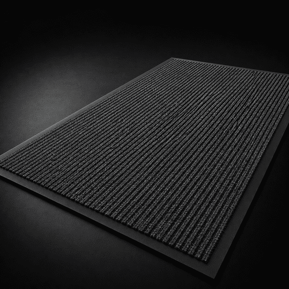 Grey Double Stripe Oversized Doormat 36" x 60" Indoor Outdoor Entryway Mat