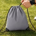 thumbnail image 1 of Grey Drawstring Backpack Bags Draw String Back Bulk Large Sports Cinch Sack Gym String Bags Machine Washable Heavy Duty String Backpack for Men Women, 1 of 7