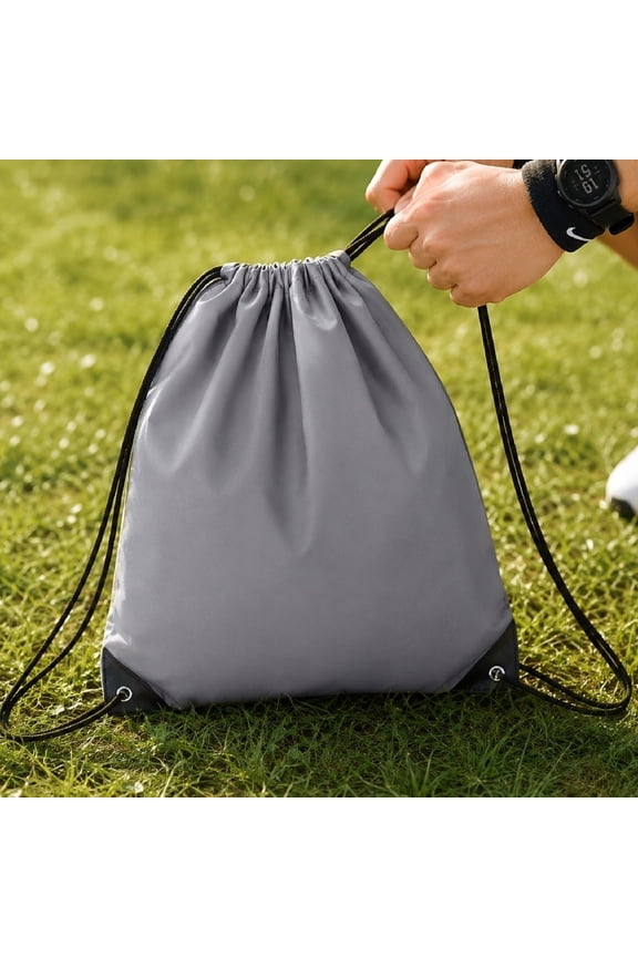 Grey Drawstring Backpack Bags Draw String Back Bulk Large Sports Cinch Sack Gym String Bags Machine Washable Heavy Duty String Backpack for Men Women
