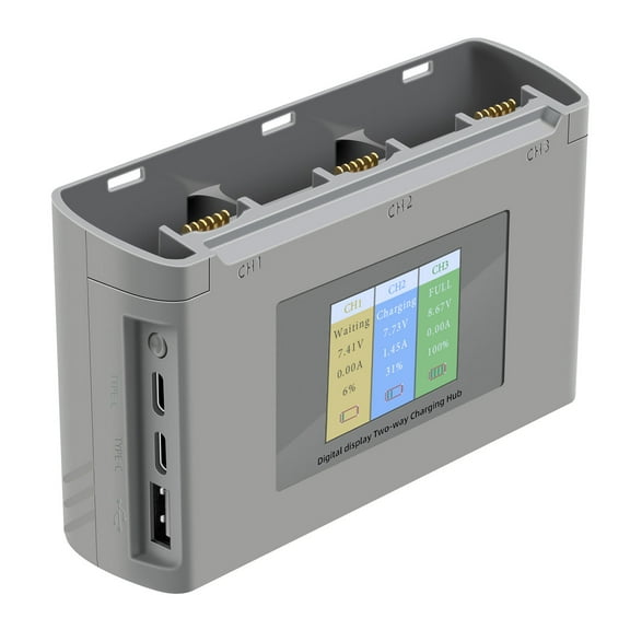 Grey Drone Battery Charger Two Way Hub Intelligent Charging for DJI Mini 2/Mini SE Spare Part Accessory
