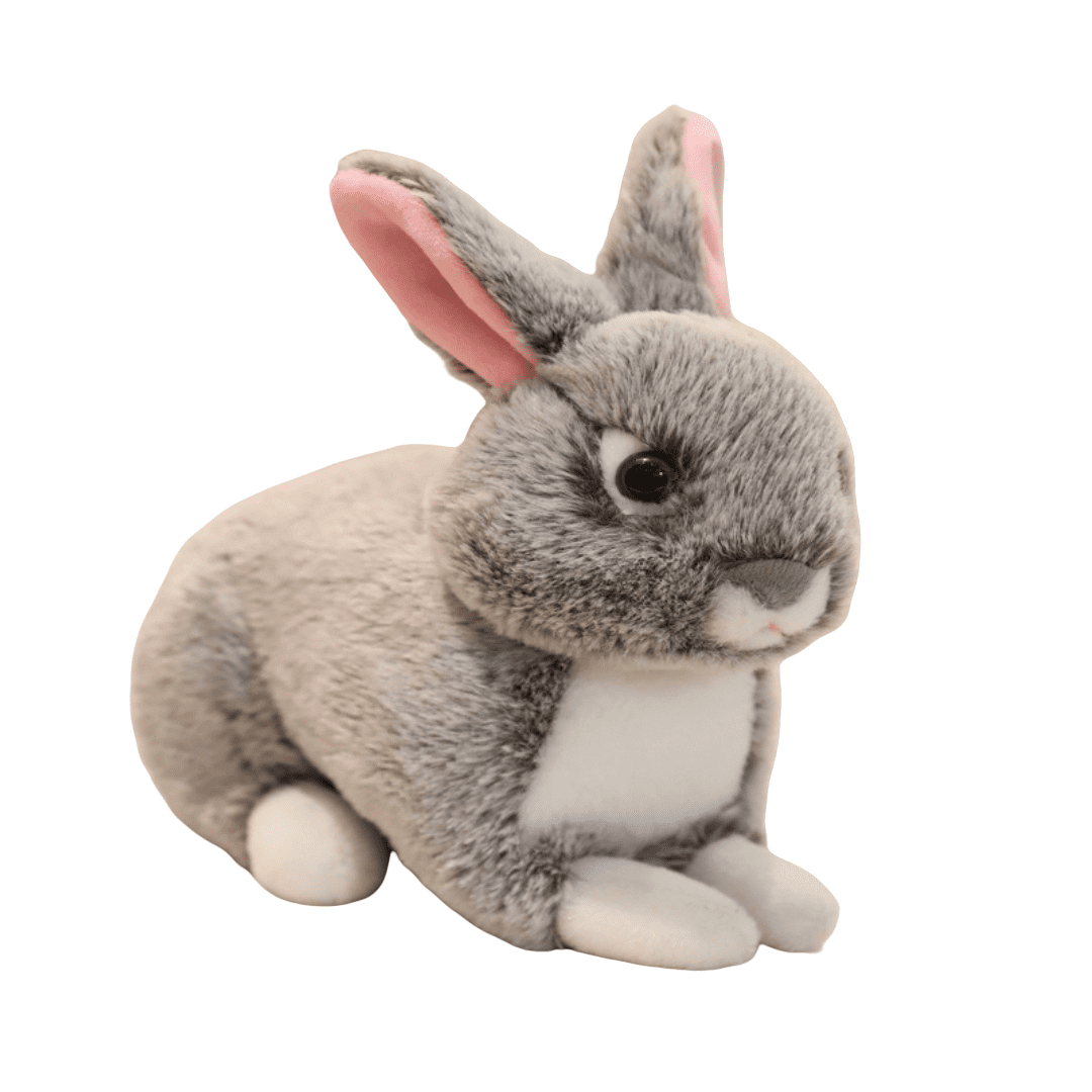 Grey Dutch Rabbit Stuffed Animal Fluffy Rabbit Animal | Soft Toy Gift ...