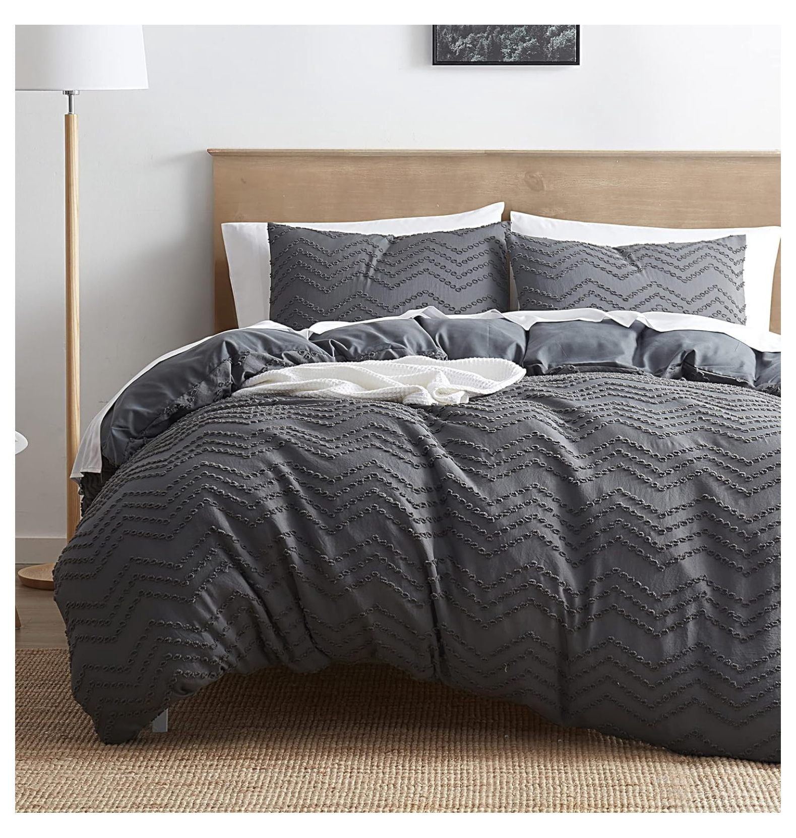 Grey Duvet Cover King Size - Boho Bedding King Duvet Cover Set, 3 Piece ...