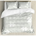 thumbnail image 1 of Grey Duvet Cover Set, Abstract Game Patterns in Simple Background Shabby Mosaic Ornament Idea, Decorative 3 Piece Bedding Set with 2 Pillow Shams, Calking Size, Grey, by Ambesonne, 1 of 3