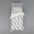thumbnail image 1 of Grey Duvet Cover Set, Artisan Circle Shaped Leaf Foliage Branches with Sketchy Lines Strips on Background, Bedding Set with Shams and Fitted Sheet, 3 Sizes, by Ambesonne, 1 of 3