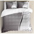 thumbnail image 1 of Grey Duvet Cover Set, Cool Background with Square Shaped Grid Speaker Featured Industrial Iron Design Print, Decorative 3 Piece Bedding Set with 2 Pillow Shams, Queen Size, Grey, by Ambesonne, 1 of 3