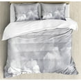 thumbnail image 1 of Grey Duvet Cover Set, Dark Ominous Clouds in Gothic Style Digital Art Print Dramatic Moody Sky Stormy Weather, Decorative 3 Piece Bedding Set with 2 Pillow Shams, King Size, Grey, by Ambesonne, 1 of 3