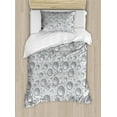 thumbnail image 1 of Grey Duvet Cover Set, Small Large Bubbles Pattern Water Liquid Pure Freshening Monochrome Aquatic Raindrops Design, Decorative 2 Piece Bedding Set with 1 Pillow Shams, Twin Size, Grey, by Ambesonne, 1 of 3
