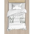 thumbnail image 1 of Grey Duvet Cover Set Twin Size, Different Kinds of Antique Crowns Queen King Imperial Theme Vintage Symbol, Decorative 2 Piece Bedding Set with 1 Pillow Sham, Pale Green and White, by Ambesonne, 1 of 3