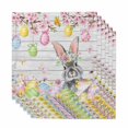 thumbnail image 1 of Grey Easter Bunny Cloth Napkins, Spring Colorful Egg Flower Wood Grain Washable and Reusable Dinner Napkins Set of 6, Table Napkin for Kitchen Party Birthday Wedding Hotel Housewarming 20"x20", 1 of 9