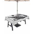thumbnail image 1 of Grey Easter Outdoor Tablecloth - 60x102 Inch Rectangle Dining Table Cover, Spring Country Cute Bunny Plaid Checkered Waterproof Outdoor Table Cloth with Umbrella Hole & Zipper for Picnic/Patio/Party, 1 of 7