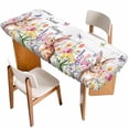 thumbnail image 1 of Grey Easter Table Cloths for 8 Foot Rectangle Tables, Spring Watercolor Tulip Flower Plant Wood Grain Patio Waterproof Elastic Fitted Tablecloths, Washable Rectangular Table Cover for Camping, 1 of 8