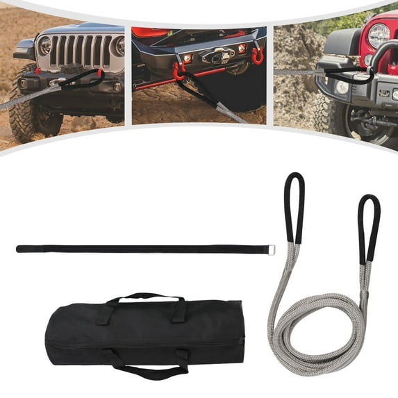 Grey Elasticity Recovery Rope Kit 15100lbs Long Towing Rope with Handbag