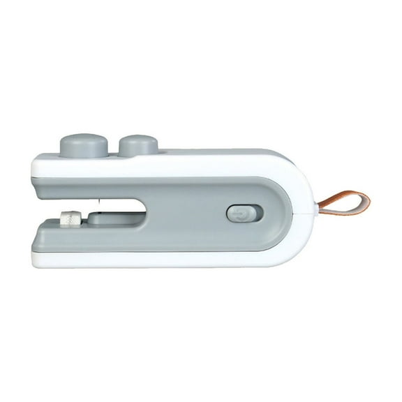 Grey Electric Mini Sealer Grey For Plastic Bags Food Snacks Storage Portable With Magnetic Base Rechargeable Built In Cutter For Kitchen Home Use