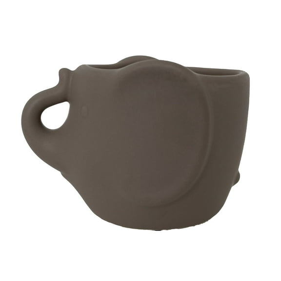 Grey Elephant Ceramic Animal Pot - 6" x 4" - NEW