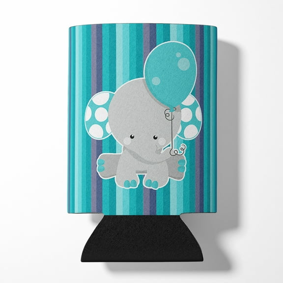 Grey Elephant with Balloon Can or Bottle Hugger