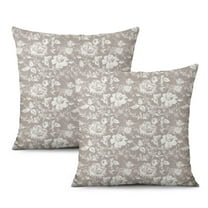 Grey Embroidery Pillow Covers 20x20 Inch Linen Decorative Square Throw Pillow Covers for Home Sofa Bedroom Outdoor Indoor