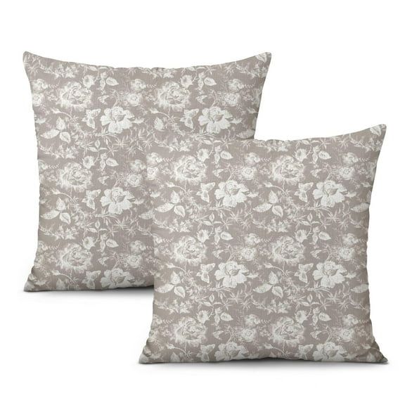 Grey Embroidery Pillow Covers 20x20 Inch Linen Decorative Square Throw Pillow Covers for Home Sofa Bedroom Outdoor Indoor