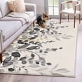 thumbnail image 1 of Grey Eucalyptus 3'x5' Washable Rug, Farmhouse Weeping Leaves on Linen Non-Slip Area Rugs for Entryway Kitchen Classroom, StainResistant Dorm Throw Carpet, Low Pile Soft Indoor Floor Mat, 1 of 9