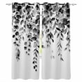 thumbnail image 1 of Grey Eucalyptus Blackout Curtains 45 Inches Long for Bedroom, Gradient Retro Watercolor Leaves Thermal Insulated Room Darkening Black Out Window Curtain Panels Grommet Drapes for Living Room, 1 of 8