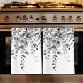 thumbnail image 1 of Grey Eucalyptus Kitchen Towels Set of 4, Botanical Leaves Aesthetics Flowers Absorbent Dish Towels for Kitchen, Microfiber Hand Towel, Quick Drying Tea Towel for Cleaning Decorative Dishcloths, 1 of 7