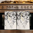 thumbnail image 1 of Grey Eucalyptus Kitchen Towels Set of 4, Farmhouse Weeping Leaves on Linen Absorbent Dish Towels for Kitchen, Microfiber Hand Towel, Quick Drying Tea Towel for Cleaning Decorative Dishcloths, 1 of 7