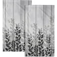 thumbnail image 1 of Grey Eucalyptus Leaves Hand Towels Set of 2 Rustic Wood Soft Guest Bath Towel Kitchen Dish Towels Spa Home Bathroom Decorations, 1 of 16