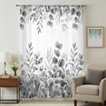 thumbnail image 1 of Grey Eucalyptus Leaves Sheer Curtains 54 Inches Long, Spring Summer Botanical Light Filering Curtains, Breathable Simi Curtain Privacy Drapes for Kitchen Bathroom Lightweight Small Window Treatment, 1 of 9