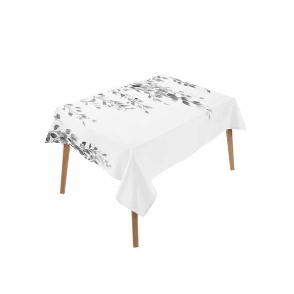 Grey Eucalyptus Table Cloth, Waterproof Tablecloth for Rectangle Tables, Weeping Botanical Leaf Watercolor Reusable Washable Fabric Table Cover for Restaurant Kitchen Dining Tables 52"x70"
