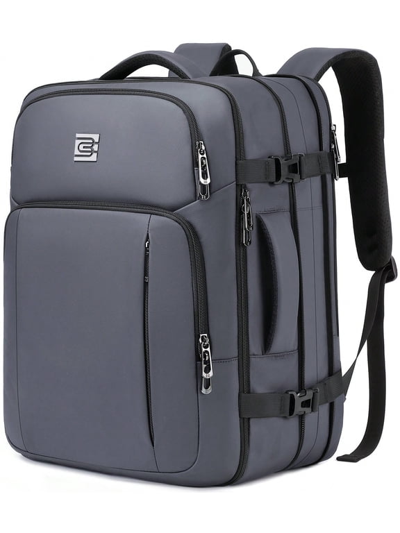 Expandable 28-36L Laptop Backpack, 15.6" Waterproof Travel Bag with USB Port, Ergonomic Large Capacity for Business, College & Short Trip, Grey