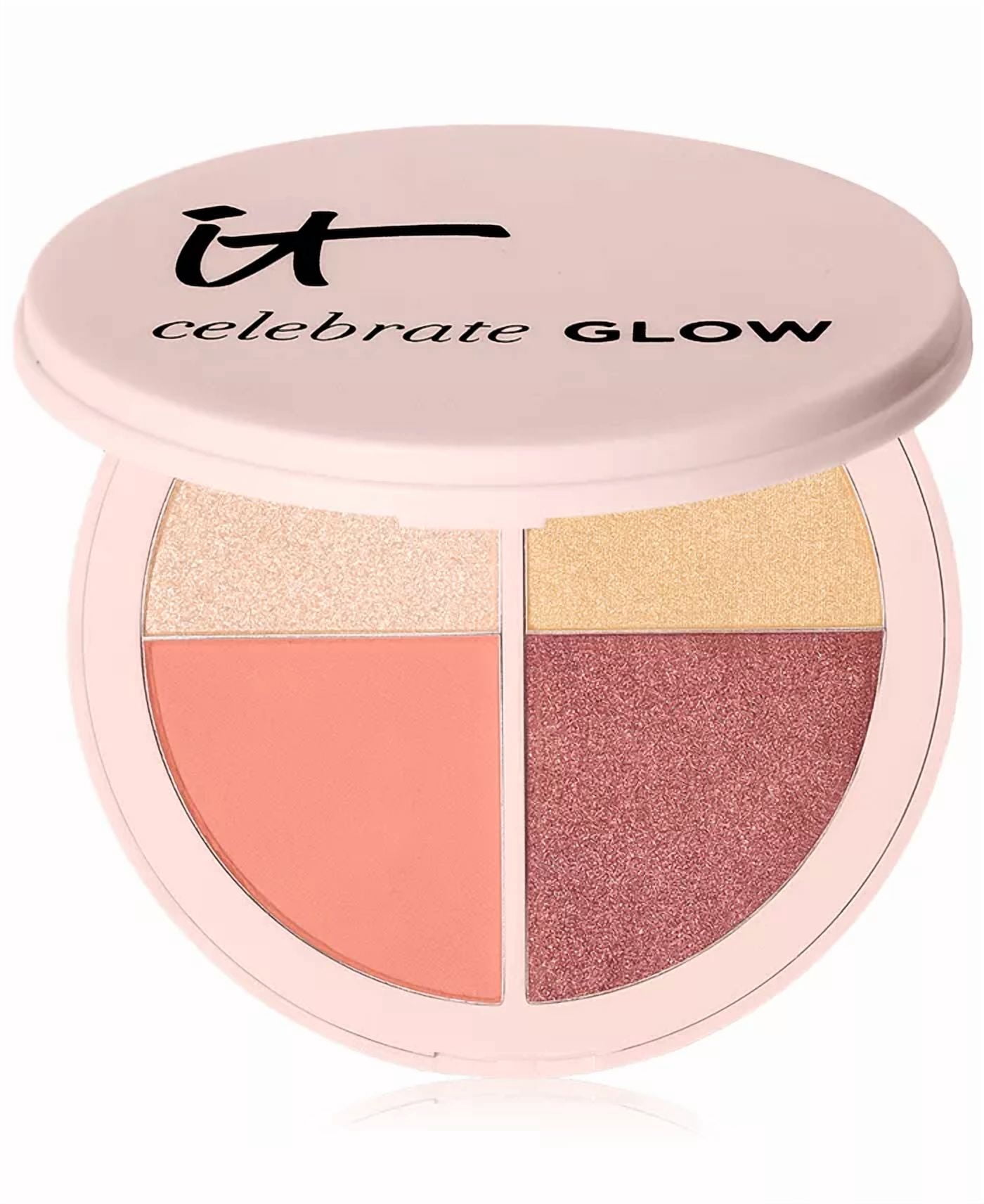 It Cosmetics Celebrate Glow Face & Eye Palette - Highlighter Blush Eyeshadow 0.19oz