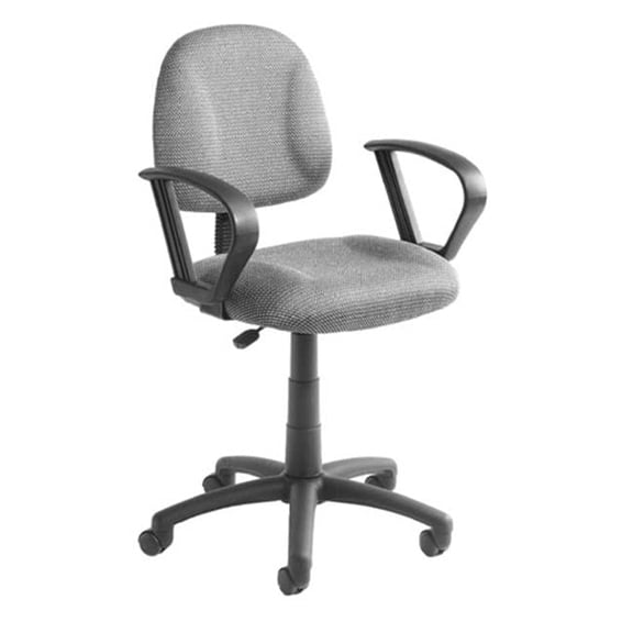 Grey Fabric Office Task Chair with Built-In Lumbar Support