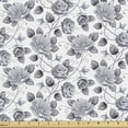 thumbnail image 1 of Ambesonne Grey Fabric by the Yard Upholstery, Vintage Roses Floral Art, 3 Yards, Grey White, 1 of 4