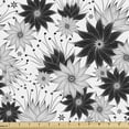 thumbnail image 1 of Ambesonne Vintage Fabric by the Yard Upholstery, Flowers Bridal Floral, 1 Yard, White Black, 1 of 5