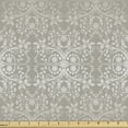 thumbnail image 1 of Ambesonne Grey Fabric by the Yard Upholstery, Paisley Victorian Pattern, 2 Yards, Grey Beige, 1 of 4