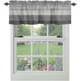 thumbnail image 1 of Grey Farmhouse Kitchen Curtains | 54" x 18" Rod Pocket Valance | Country Window Treatment for Kitchen, Living Room, Bedroom, Bathroom, 1 of 6