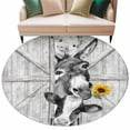 thumbnail image 1 of Grey Farmhouse Round Area Rugs Collection 7', Vintage Sunflowers Animals Printed Non Slip Indoor Circular Throw Runner Rug Floor Mat Carpet for Living Room Dining Table Bedroom Nursery, 1 of 9