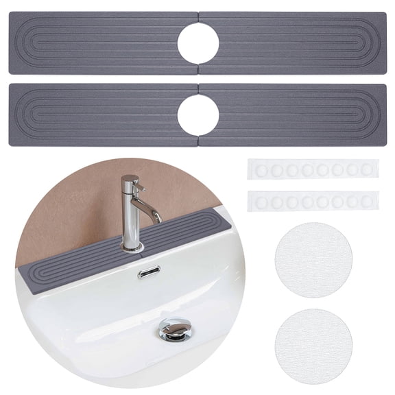 Grey Faucet Mat Kitchen Sink Fast Drying Diatomite Sink Splash Guard Instant Dry Water Absorbing Stone Tray Durable Protector