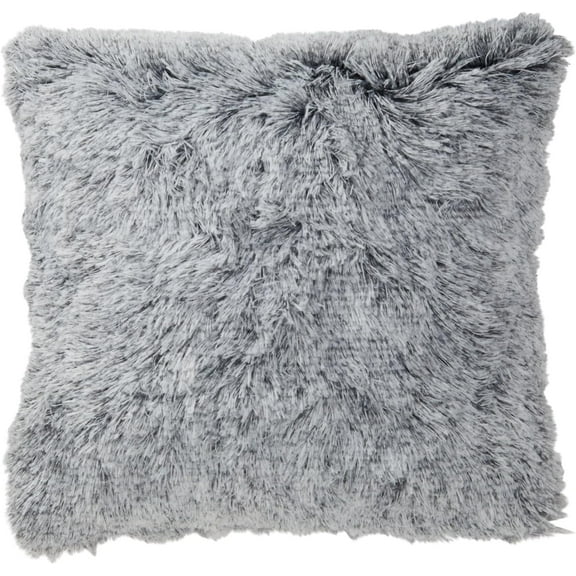 Grey Faux Fur , Fuzzy Home Decor (18 x 18 Inches, 2 Pack) Gray 18 x 18-Inch