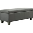 thumbnail image 1 of Grey Faux Leather Ottoman with Storage, Rectangular Extra Long Storage  for Bedroom and Living Room, 1 of 8