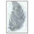 thumbnail image 1 of Grey Feather Canvas Delicate Farmhouse Wall Art by Art Remedy, Silver Frame, 24" x 36", 1 of 7