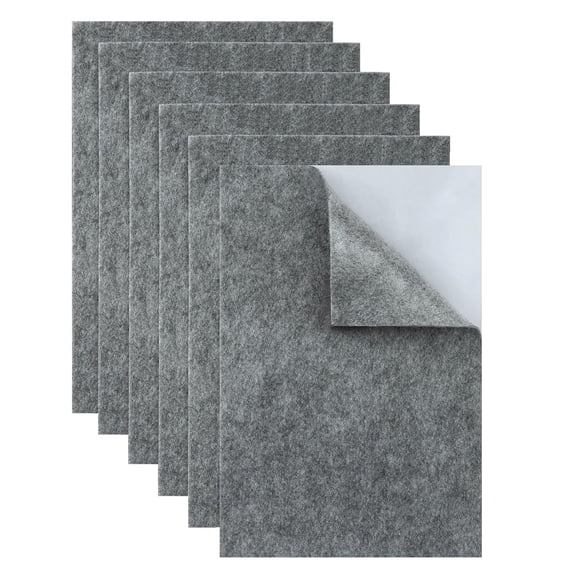 Grey Felt Fabric, 6PCS Self Adhesive Felt Sheet, A4 Size, 8.3" x 11.8"