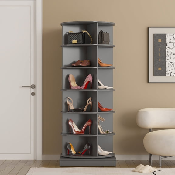 Grey Finish - Hold Multiple Pairs - Guest Room - Organize Shoe Storage