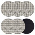 thumbnail image 1 of Grey Fish Scale Coasters Set of 6, Absorbent Coasters for Drinks, Modern Geometric Gold Abstract Moroccan Coaster for Desk Coffee Table Protection, Home Decor House Warming Gifts 4", 1 of 8