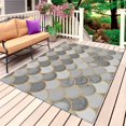 thumbnail image 1 of Grey Fish Scale Outdoor Rug for Patio/Deck/Porch, Non-Slip Large Area Rug 3 x 5 Ft, Modern Geometric Gold Abstract Moroccan Indoor Outdoor Rugs Washable Area Rugs, Camping Rug Carpet Runner, 1 of 8