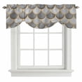 thumbnail image 1 of Grey Fish Scale Tie Up Valance Curtains for Windows, Kitchen Curtains Window Treatments, Modern Geometric Gold Abstract Moroccan Short Window Shades Valances for Bedroom Bathroom Cafe 42"x18", 1 of 8