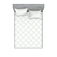 thumbnail image 1 of Grey Fitted Sheet & Pillow Sham Set, Simple Monochrome Patterns Geometric Linked Forms on Plain Background Modern, Decorative Printed 6 Piece Bedding Decor Set, Calking, White Grey, by Ambesonne, 1 of 3