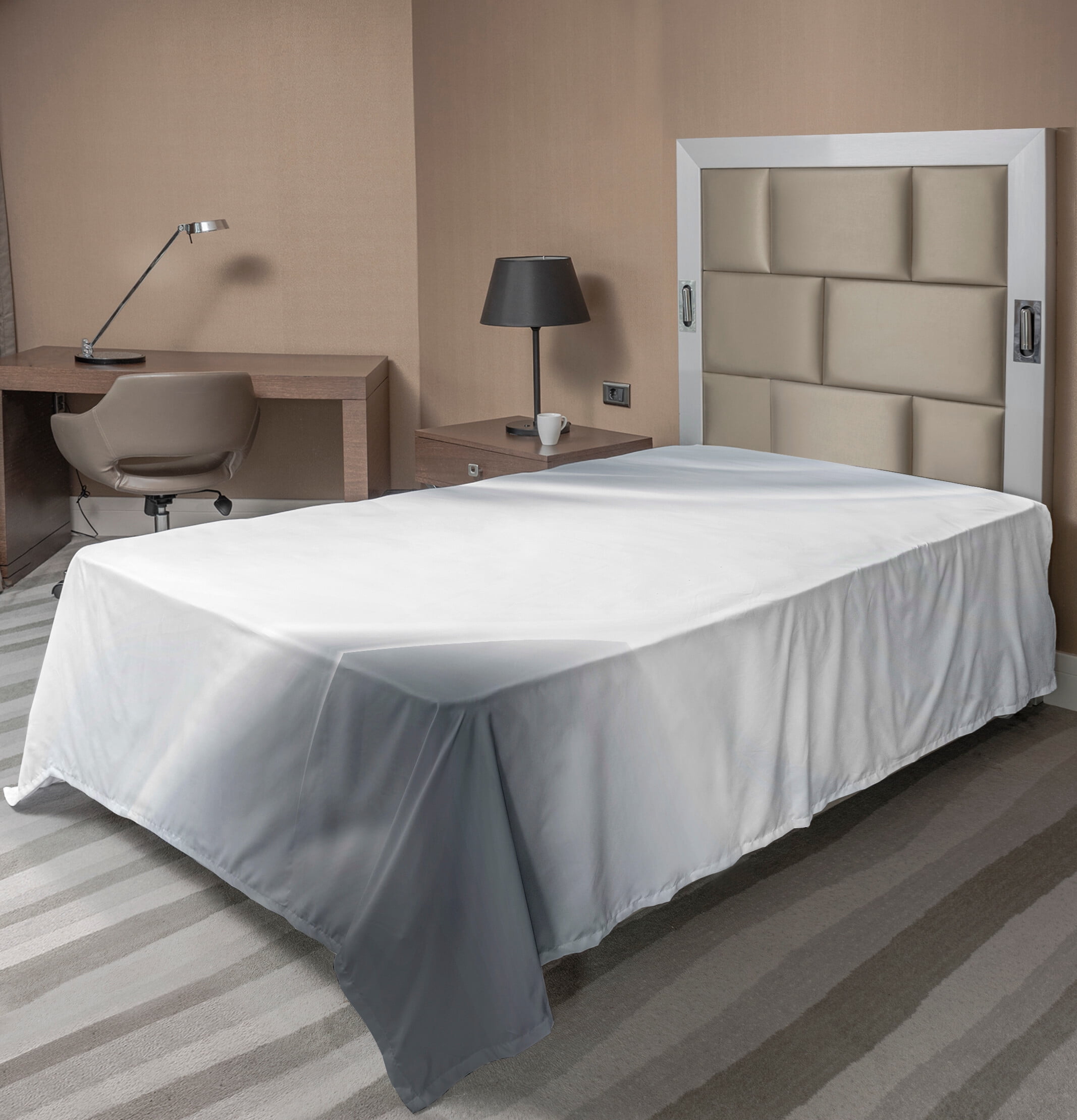 Grey Flat Sheet, Abstract Framework with Ombre Inspired Design Corners