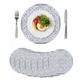 thumbnail image 1 of Grey Flowers Round 13 Inch Placemats Set of 8, Spring Floral Farmhouse Retro Art HeatResistant Non Slip Place Mats for Dining Table, Wipeable Braided Kitchen Table Mats for Housewarming, 1 of 9