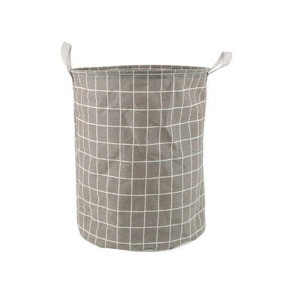 Grey Foldable Round Laundry Hamper Large Storage Basket Toys Bin Boys And Girls Hamper Room Decor Fabric Material Grey